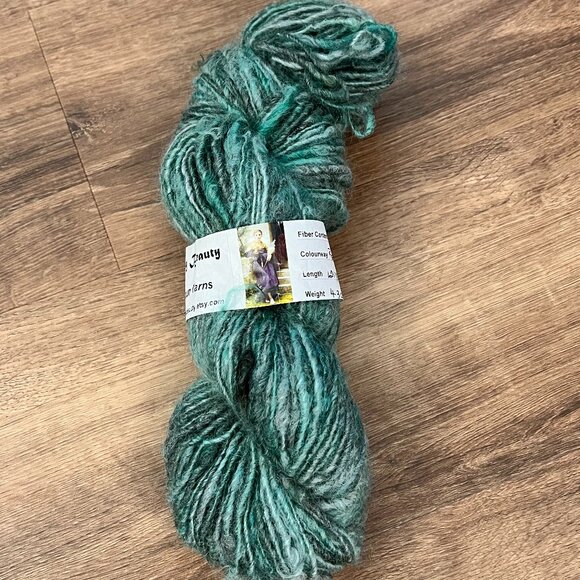 Coopworth Wool Hand-Spun Hand Dyed Fiber Yarn Teal - Picture 1 of 7